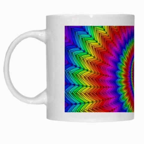 Psychedelic Rainbow Spiral White Mug from ArtsNow.com Left