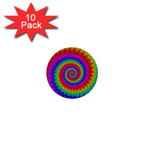 Psychedelic Rainbow Spiral 1  Mini Button (10 pack)  from ArtsNow.com Front