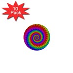 Psychedelic Rainbow Spiral 1  Mini Button (10 pack) 