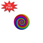 Psychedelic Rainbow Spiral 1  Mini Magnet (10 pack) 