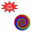 Psychedelic Rainbow Spiral 1  Mini Button (100 pack) 