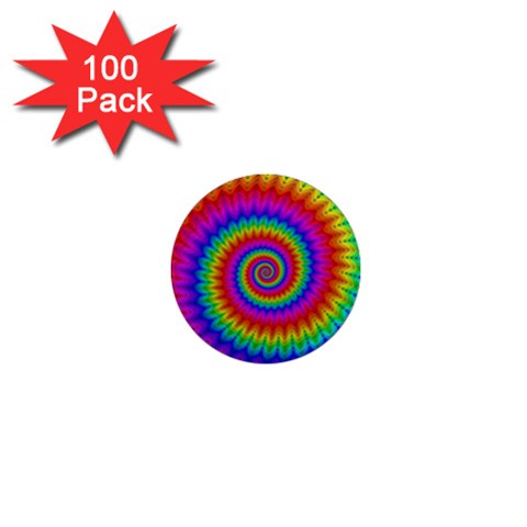 Psychedelic Rainbow Spiral 1  Mini Magnet (100 pack)  from ArtsNow.com Front