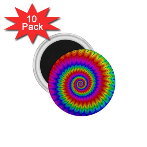 Psychedelic Rainbow Spiral 1.75  Magnet (10 pack)  from ArtsNow.com Front