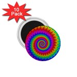 Psychedelic Rainbow Spiral 1.75  Magnet (10 pack) 