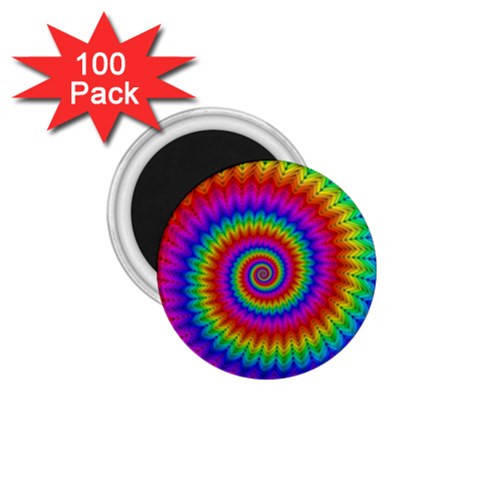 Psychedelic Rainbow Spiral 1.75  Magnet (100 pack)  from ArtsNow.com Front