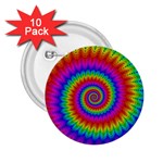 Psychedelic Rainbow Spiral 2.25  Button (10 pack)