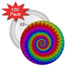 Psychedelic Rainbow Spiral 2.25  Button (100 pack)