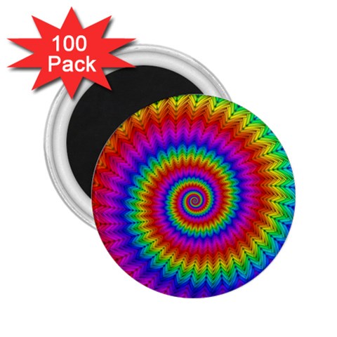 Psychedelic Rainbow Spiral 2.25  Magnet (100 pack)  from ArtsNow.com Front