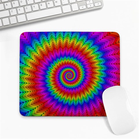 Psychedelic Rainbow Spiral Large Mousepad from ArtsNow.com Front