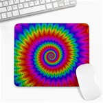 Psychedelic Rainbow Spiral Large Mousepad