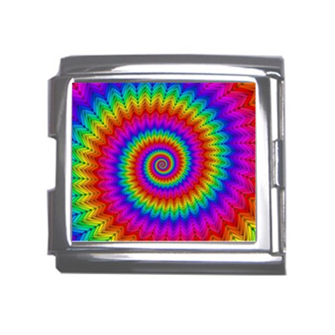 Psychedelic Rainbow Spiral Mega Link Italian Charm (18mm) from ArtsNow.com Front