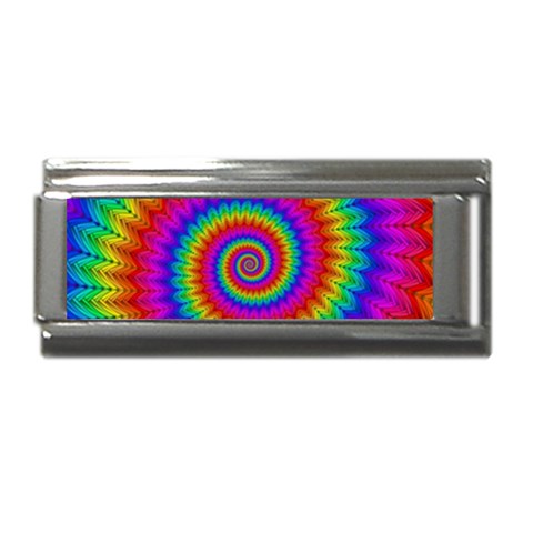 Psychedelic Rainbow Spiral Superlink Italian Charm (9mm) from ArtsNow.com Front