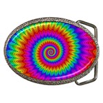 Psychedelic Rainbow Spiral Belt Buckle