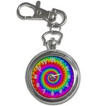 Psychedelic Rainbow Spiral Key Chain Watch