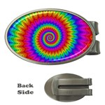 Psychedelic Rainbow Spiral Money Clip (Oval)