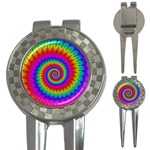 Psychedelic Rainbow Spiral 3-in-1 Golf Divot