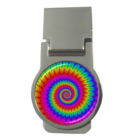 Psychedelic Rainbow Spiral Money Clip (Round) from ArtsNow.com Front