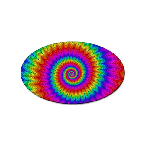 Psychedelic Rainbow Spiral Sticker (Oval) from ArtsNow.com Front