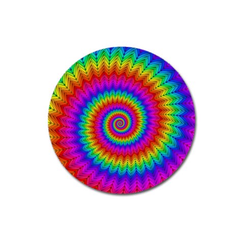 Psychedelic Rainbow Spiral Magnet 3  (Round) from ArtsNow.com Front