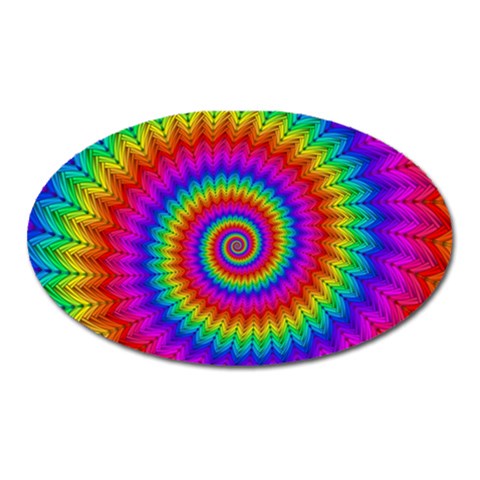 Psychedelic Rainbow Spiral Magnet (Oval) from ArtsNow.com Front