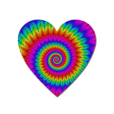 Psychedelic Rainbow Spiral Magnet (Heart) from ArtsNow.com Front