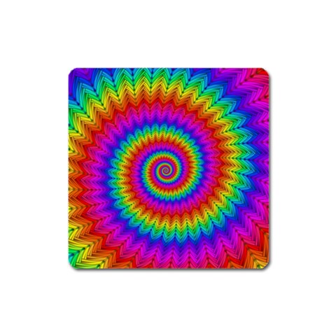 Psychedelic Rainbow Spiral Magnet (Square) from ArtsNow.com Front