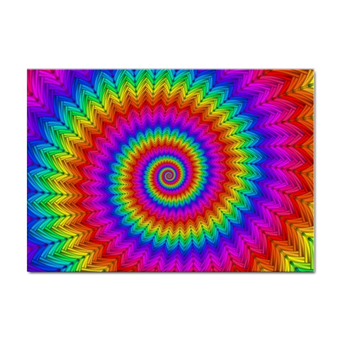 Psychedelic Rainbow Spiral Sticker A4 (10 pack) from ArtsNow.com Front