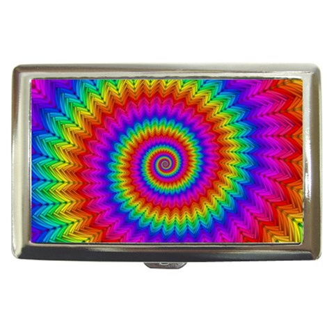 Psychedelic Rainbow Spiral Cigarette Money Case from ArtsNow.com Front