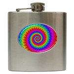 Psychedelic Rainbow Spiral Hip Flask (6 oz)