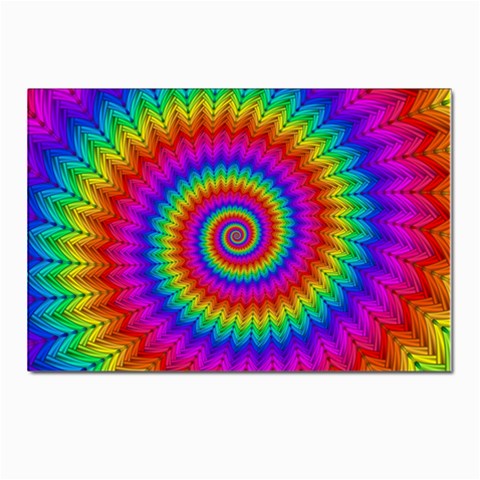 Psychedelic Rainbow Spiral Postcard 4 x 6  (Pkg of 10) from ArtsNow.com Front