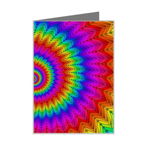 Psychedelic Rainbow Spiral Mini Greeting Card from ArtsNow.com Left