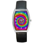 Psychedelic Rainbow Spiral Barrel Style Metal Watch