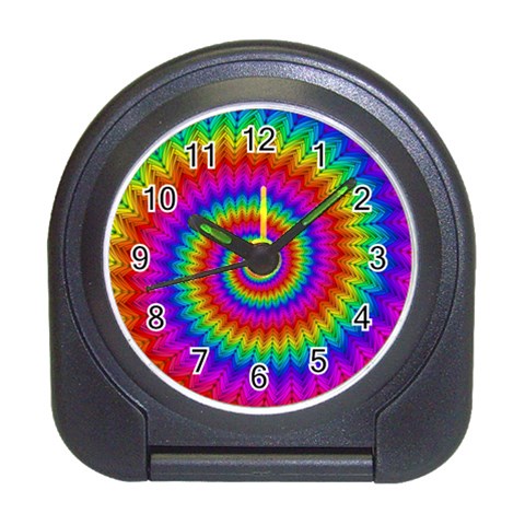 Psychedelic Rainbow Spiral Travel Alarm Clock from ArtsNow.com Front