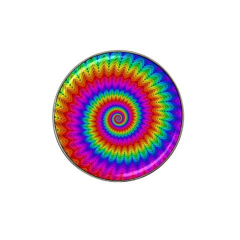 Psychedelic Rainbow Spiral Hat Clip Ball Marker from ArtsNow.com Front