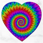 Psychedelic Rainbow Spiral Jigsaw Puzzle (Heart)