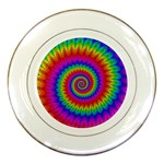 Psychedelic Rainbow Spiral Porcelain Plate