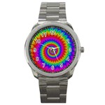 Psychedelic Rainbow Spiral Sport Metal Watch