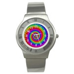 Psychedelic Rainbow Spiral Stainless Steel Watch