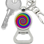 Psychedelic Rainbow Spiral Bottle Opener Key Chain