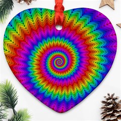 Psychedelic Rainbow Spiral Heart Ornament (Two Sides) from ArtsNow.com Back