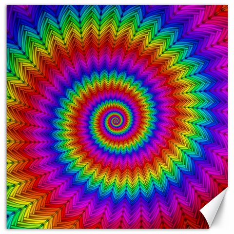 Psychedelic Rainbow Spiral Canvas 12  x 12  from ArtsNow.com 11.4 x11.56  Canvas - 1