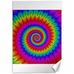 Psychedelic Rainbow Spiral Canvas 12  x 18 