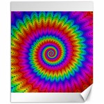 Psychedelic Rainbow Spiral Canvas 16  x 20 