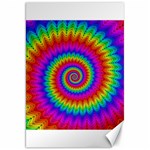 Psychedelic Rainbow Spiral Canvas 20  x 30 