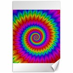 Psychedelic Rainbow Spiral Canvas 24  x 36 