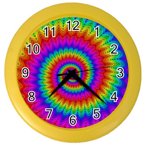 Psychedelic Rainbow Spiral Color Wall Clock from ArtsNow.com Front