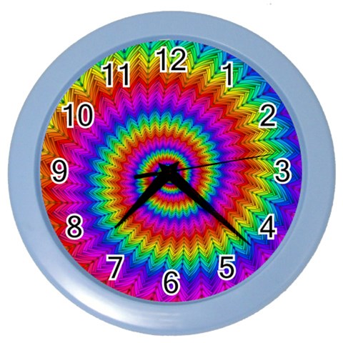 Psychedelic Rainbow Spiral Color Wall Clock from ArtsNow.com Front