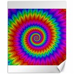 Psychedelic Rainbow Spiral Canvas 11  x 14 