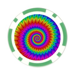 Psychedelic Rainbow Spiral Poker Chip Card Guard from ArtsNow.com Front