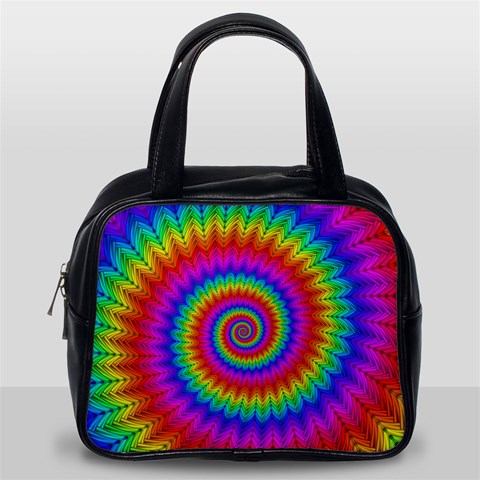 Psychedelic Rainbow Spiral Classic Handbag (One Side) from ArtsNow.com Front